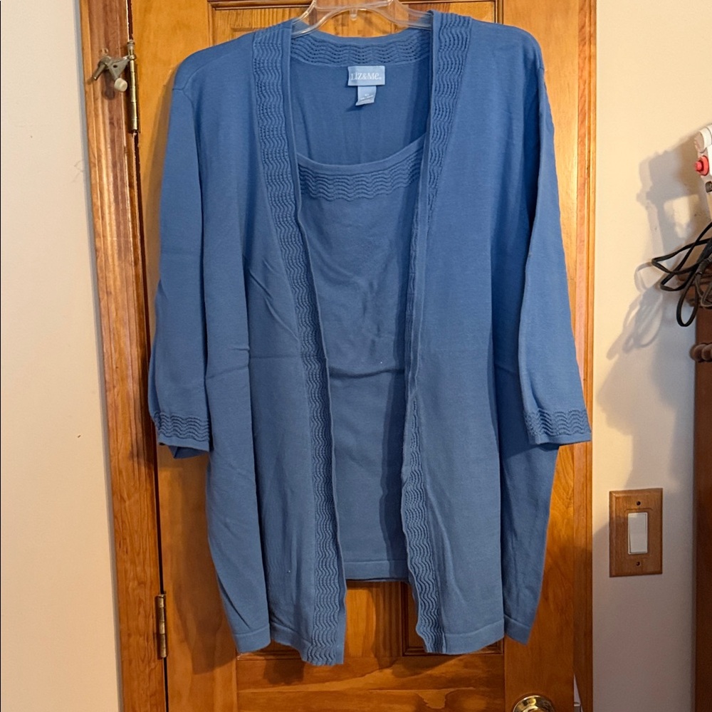 Liz & Me Blue Women's Cardigan Set